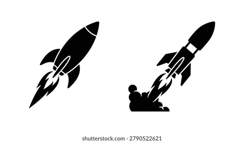 two rockets launching in silhouette rocket launch spacecraft astronautics flight trajectory blastoff space exploration technology science