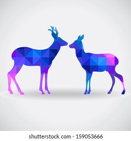 Two roes love silhouettes