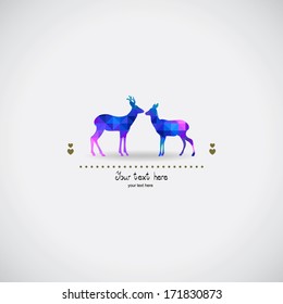 Two roes love silhouettes