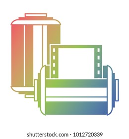 two roll tape photo negative retro design