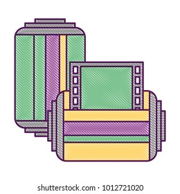 two roll tape photo negative retro design