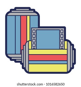 two roll tape photo negative retro design
