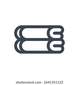 Two rolled towels stacked icon