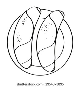 Two rolls on a plate