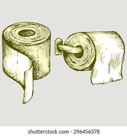 Two rolls of toilet paper. Vector Image