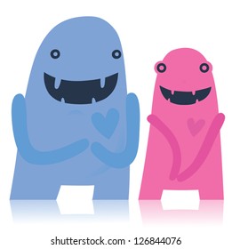 Two Romantic Monsters in Love