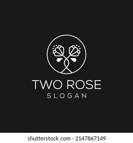 two roses icon from nature outline collection.