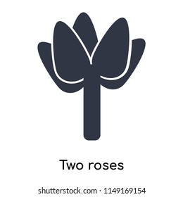 Two roses icon vector isolated on white background for your web and mobile app design, Two roses logo concept
