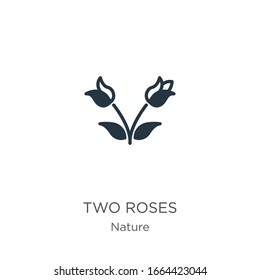 Two roses icon vector. Trendy flat two roses icon from nature collection isolated on white background. Vector illustration can be used for web and mobile graphic design, logo, eps10