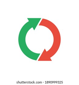 two round arrows, vector icon