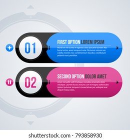 Two round banners in glossy hi-tech style on white background
