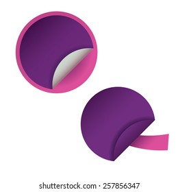 Two round blank stickers for web site, for web banners. Eps10 vector