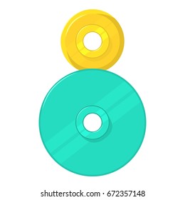 Two round gears icon. Cartoon illustration of two round gears vector icon for web isolated on white background