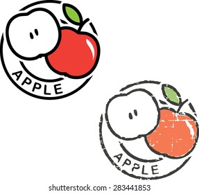 Two round stamps 'Apple'