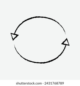 Two round thin arrows in a circle icon on white background. Two arrow spin sign. flat style. Vector illustration. Eps file 686.
