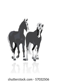 two running horses