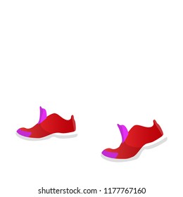 Two running red shoes isolated on white background