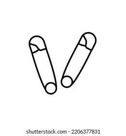 icono de dos pines seguros. Ilustración de elemento simple. diseño de símbolos de esquema de esquema de dos pines de seguridad.