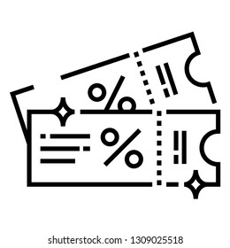 Two sale coupons vector illustration in line stroke design