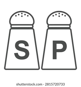 Two salt and pepper shakers with S and P labels, kitchen condiment icons