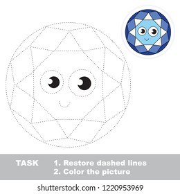 two same blue sapphire jewel stone. Dot to dot educational game for kids.