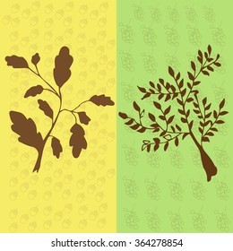 Two samples of monochrome natural elements which can be used separately or as a background for many purposes. 