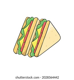 Two sandwiches design vector on white background
