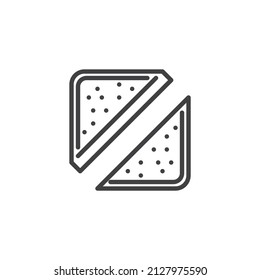 Two sandwiches line icon. linear style sign for mobile concept and web design. Sandwich bread outline vector icon. Symbol, logo illustration. Vector graphics