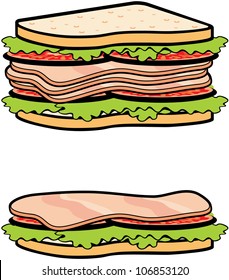 Two sandwiches. vector