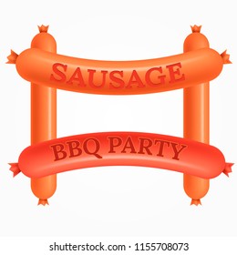 Two sausage bbq party food for your design eps 10