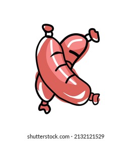 Two sausage vector illustration on white background 