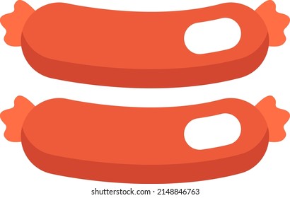 Two sausages, illustration, vector on a white background.