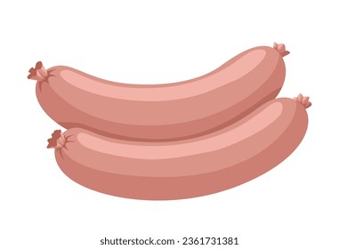 Zwei Würste. Vektorgrafik auf weißem Hintergrund.