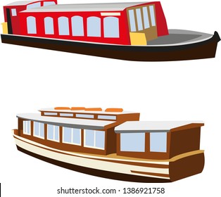 Two Scottish canal boats, narrowboats