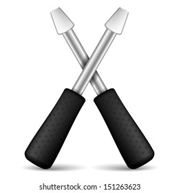 Two screwdrivers on white background, vector eps10 illustration