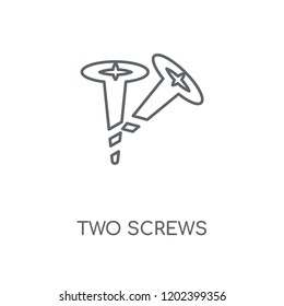 Two Screws linear icon. Two Screws concept stroke symbol design. Thin graphic elements vector illustration, outline pattern on a white background, eps 10.