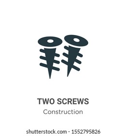 Two screws vector icon on white background. Flat vector two screws icon symbol sign from modern construction collection for mobile concept and web apps design.