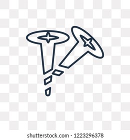 Two Screws vector outline icon isolated on transparent background, high quality linear Two Screws transparency concept can be used web and mobile