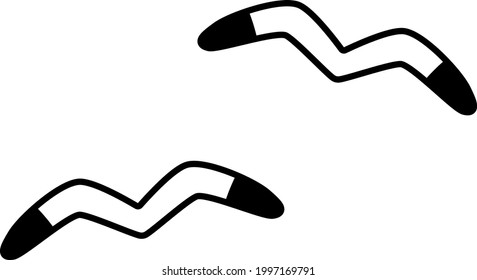Two seagulls in flight isolated vector illustration.