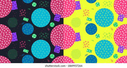 Two Seamless Abstract Winter New Year Vector Patterns 