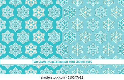 Two seamless Christmas background with decorative snowflake