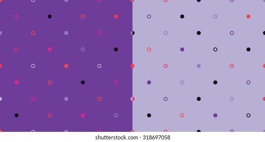 Two seamless decorative backgrounds with polka dots