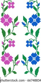 two seamless embroidered goods like handmade cross-stitch ethnic Ukraine pattern