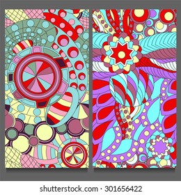 two seamless floral pattern. oriental or indian design. stock vector