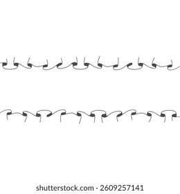 Two seamless horizontal hand-stitched borders with soft curves and delicate thread design. Perfect for crafts, scrapbooking, textile design, or digital decoration.

