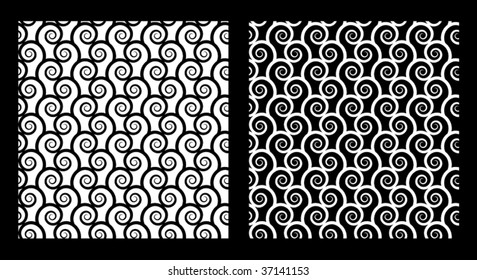 Two seamless patterns with spirals