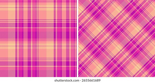 Two seamless tartan patterns. A bright, colorful backdrop for textile design, wallpaper, or a festive presentation. Versatile and stylish