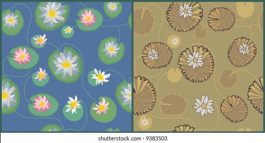 two seamless textures of water-lily