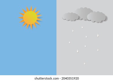 Pancartas de dos estaciones con resumen - Ilustración vectorial