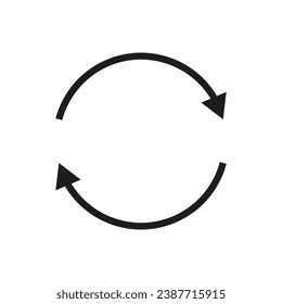 Two semicircular arrows. Following each other in a circle. Vector symbol.